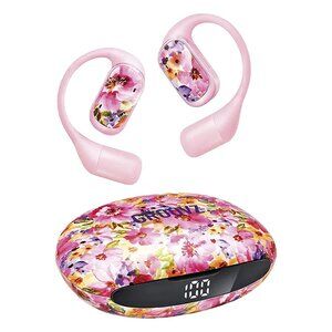Groovz Floral Open-Ear True Wireless Headphones Smart Battery Display